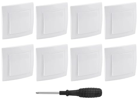 8 PCS Interruptor de Serie Empotrado Interruptor/Conmutado Conmutador | UYUYong Interruptor Pared Simple 10A 250V Pulsador Luz Interruptores Luz light switch para Escaleras Corredor Dormitorio