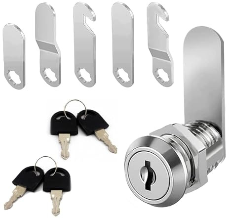 Letter Box Lock, Heavy Duty Post Box Lock Replacement, Mailbox Lock with 4 Keys, Cabinet Cam Lock with Key Alike, Ideal for Letterbox, Drawers Dresser, Cupboard Door, Furniture Security
