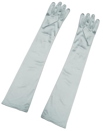 sourcing map Damen Lange Handschuhe 1920er Jahre Abend Party Vollfinger Fäustlinge Eleganter Opernhandschuh