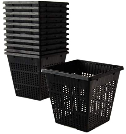 Pisces Pond Square Plant Basket 11 x 11 x 11cm - 12 Pack of Pond Planting Pot