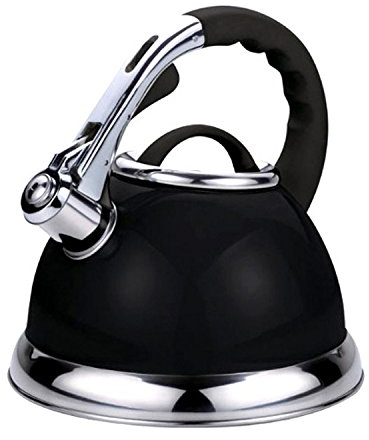 Voche 3.5 Litre Metallic Black Stainless Steel Stovetop Whistling Kettle
