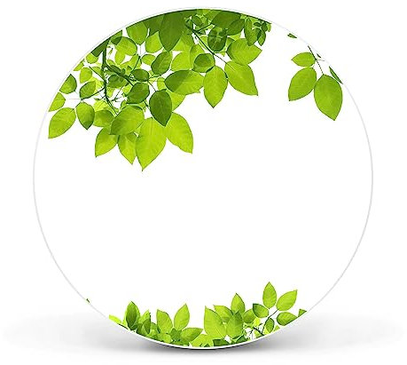 banjado Magnettafel Ø 47cm Weiß - Magnetwand aus Metall - Magnetpinnwand als Memoboard - Pinnwand Magnettafel Küche, Büro, Kinderzimmer inkl. 4 Magnete & Montageset - Rahmen Blätter