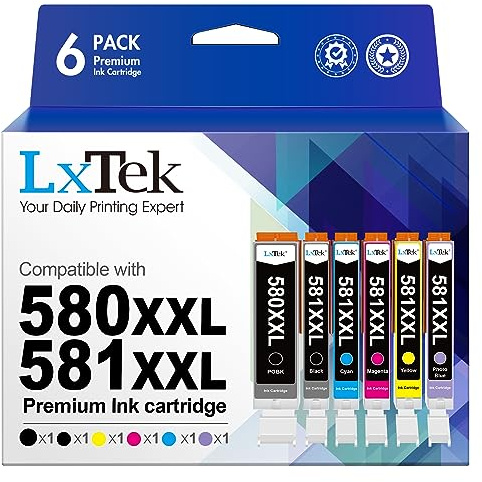 Druckerpatronen 580 581 für Canon 581 für Canon TR8550 Druckerpatronen | 580 XXL 581 XXL für Canon Druckerpatronen 580 581 Kompatibel für Canon TS6350A Druckerpatronen TS6300 TS6350 TS6150 (6 Pack)