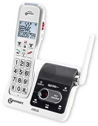 Geemarc Amplidect 595 U.L.E - Seniorentelefon mit verstärkter Empfangslautstärke, Anrufbeantworter, SOS-Funktion und integrierter Gegensprechanlage - Mittlerer bis Schwerer Hörverlust - Version DE