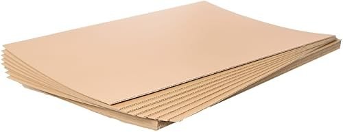 Indigo Lot de 10 feuilles de carton à paroi simple - 1200 x 800 mm - Plats d'emballage plats pour stockage, déménagement, séparation des couches et protection - Carton ondulé marron solide, livré à