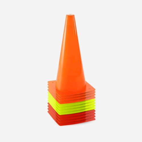 Lote de 12 Conos Semirígidos Kromex – 38 cm – Entrenamiento Deportivo - Ideales para delimitación, circuitos de velocidad, entrenamiento de reacción y agilidad en fútbol, atletismo, balonmano...
