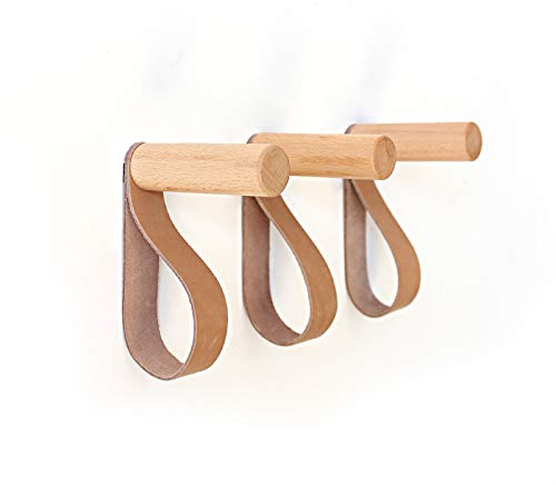 anaan Forest Wandhaken Holz Garderobenhaken Kleiderhaken Wanddeko (3er Set) | Garderobenhaken Holz für Flur & Eingangsbereich: Moderne Scandi Wandhaken für Kleidung, Jacken und Taschen.