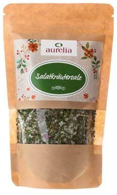 aurelia Salatkräutersalz 200g – Gewürzsalz mit Steinkristallsalz, Gartenkräutern & Blüten – gluten- & laktosefrei – ideal für Salate, Dressings & Rohkost
