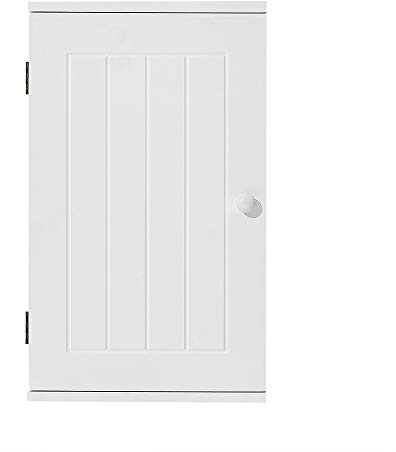Panana White Wall Mounted Cabinets One Door Storage Single Wall Mounted Storage Cupboard Shelf 11.81x5.51x19.68inches