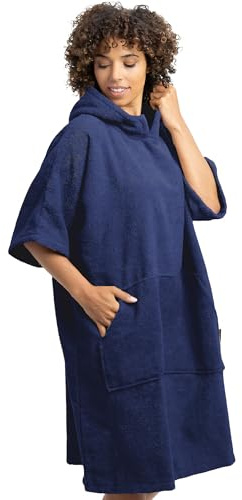 HOMELEVEL Poncho de surf unisexe - Peignoir de plage en coton avec poche et capuche - Robe sortie de bain cape pour adulte homme femme