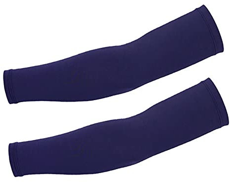 DETUCK Mangas de ciclismo UPF50+, protección solar, enfriamiento, seda helada, absorción del sudor, secado rápido, transpirable, alta elasticidad, mangas anti UV (un par), azul marino, XL
