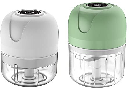 Throushine Ornansite Moulin à ail électrique rechargeable USB (250 ml, Blanc)