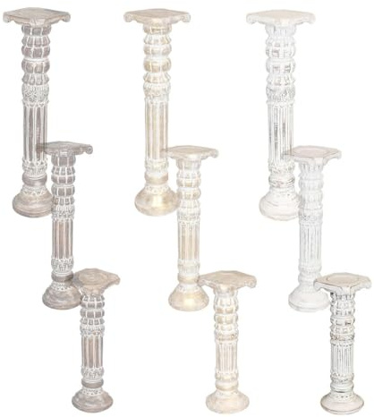 Oriental Galerie Säule Blumensäule Dekosäule Ständer Sockel Podest Blumenständer Holz Modell Batya in verschiedenen Größen und Farben