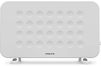 CREATE/WARM HANDY/Elektrischer Konvektor Weiß / 39,5 x 10 x 61,5 cm/Ventilator- und Heißluftfunktion, leicht, leise und energiesparend, Leistung 2000W