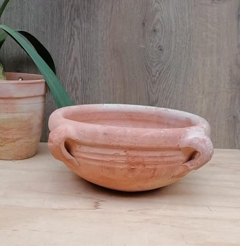 Generisch B-Ware !! Rustikale robuste Schale zum Bepflanzen ca. 30 cm Durchmesser aus rötlichen Terracotta Terrakotta !! Pflanzgefäß Blumentopf Deko Garten
