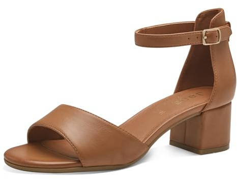 Jana Women’s Sandals with Heel Festive Vegan, Tan, 6,5 UK