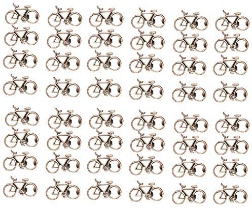 Speesy Abrebotellas de Bicicleta de 48 Piezas Abridor de Botella de Cerveza de Metal, Regalos de Fiesta (Bronce Antiguo)