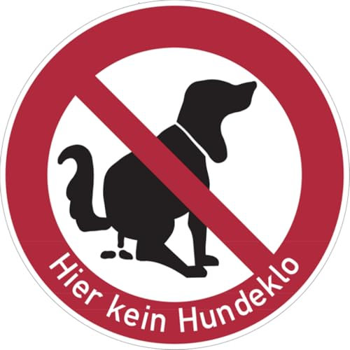 Dreifke® Verbotsschild, Hier kein Hundeklo, Text & Symbol, Aluminium - praxisbewährt | Alu glatt | 420mm, 1 Stk
