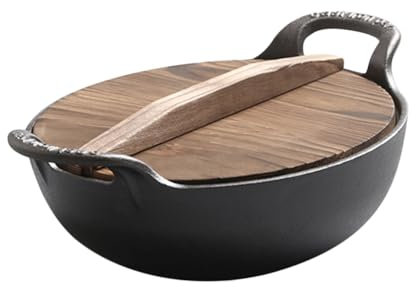 BESPORTBLE Bratpfanne Gusseisentopf für den Außenbereich Wok aus Gusseisen Bratpfannen umrühren Suppentopf Grillplatten Nicht klebriger Topf Campingtöpfe zum Kochen draussen einstellen