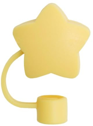 Silicone Straw Topper for Stanley 30 & 40 Oz,Cute Star Straw Straw Cover Cap,Splash Proof Straw Topper,Reusable Straw Cap Cover,Drinking Straw Tip Covers for Stanley(yellow)