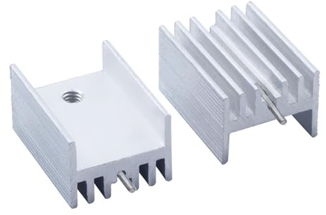 TVOLRFNIY 10 Stück schwarzes Aluminium 21 x 15 x 11 mm TO-220 Kühlkörper for MOS, 7805 Triodenkühler, IC-Chip-Kühlung(Color:21x15x10mm)