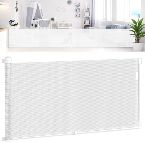 YUENFONG Trappskyddsgaller utdragbar dörrskyddsgaller, 0–300 cm avstängningsgaller, skyddsgaller baby, barngaller, trappskydd, trappskydd, dörrgaller, infällbar dörr, vit