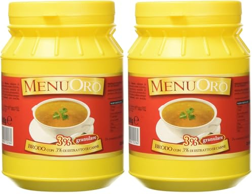 Menuoro - Brodo Estratto di Carne 3% Granulare - Barattolo 1Kg (Confezione da 2)