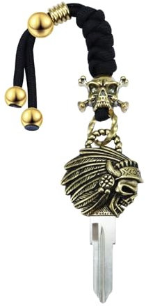 XUYUZDQ Motorrad Rohling Schlüssel Zubehör Shell Key Cover Uncut Schlüsselabdeckung,Edelstahl Schlüsselhülle kompatibel mit Scout 2013-2022 (Messing)
