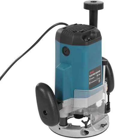Fresa per legno, fresatrice elettrica, 2200 W, con 15 coltelli da fresa, 6 velocità variabili, 23000 giri/min, per taglio, scanalature e incisione