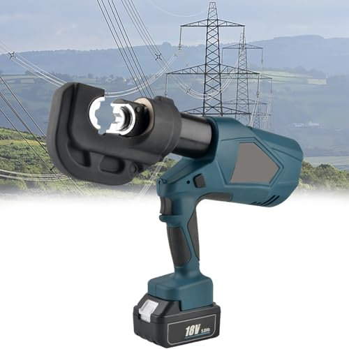 Utensile di Crimpatura idraulico Ricaricabile,Crimpatrice per Terminali di Cavi idraulici Elettrici industriali,Utensile di Crimpatura per Cavi Alimentato a Batteria,10-400 mm² con 13 Matrici