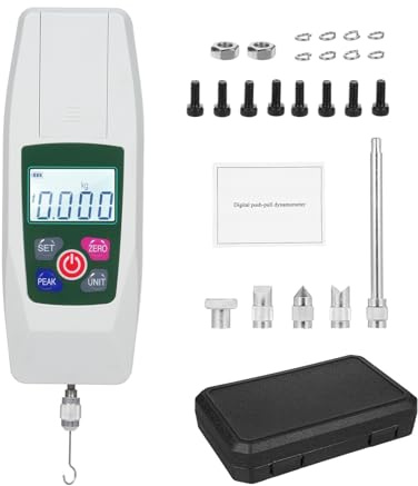 Misuratore di forza digitale, Dinamometro digitale 500N/50kg/110lb/1800oz Mini dinamometro push and pull Tester con 4 unità di misura(KF-50)