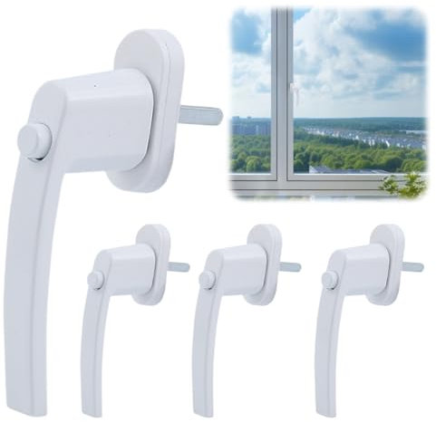 4 fenstergriffe abschliessbar,Fensterverriegelung mit Knopf, Fenstergriffe,Schlüsselloses Fensterschloss,Kindersicherung, Länge des Schafts 35 mm, fenstersicherung Kinder,fensterschloss Aluminium