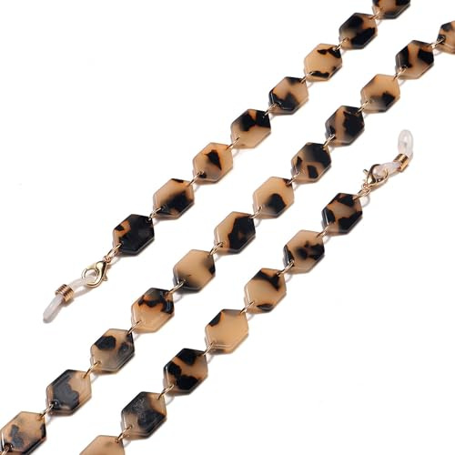 AAIXXIZAO Brillenkette Modische Acryl-Brillenkette. Modische Lässige Zweifarbige Kette Mit Leopardenmuster Und Grauem Leopardenmuster