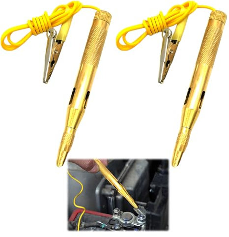 Cercafase 12v per Auto, DC 6 V/12 V/24 V Cercafase con Fase e Neutro per Auto, 2 Pezzi Tester per Circuiti Elettrici Auto, Penna per Test Tensione Auto, Tester di Tensione con Strumento Penna per Auto