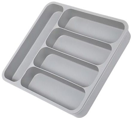 DECHOUS Organisateur de Couverts Cuisine Extensible à Compartiments, Gris
