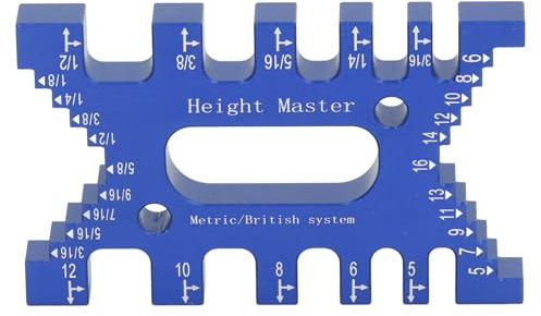 Pinza Tenone in Alluminio, Ad Alta Precisione a Coda Roccia Scarge di profondità Gradini di Carpenteria Router Misurata per la Lavorazione del Legno (Blu)