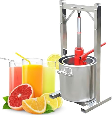 DXYOYONGOZ Pressoir A Fruits, Pressoir à Fruits Manuel, Pressoir à Raisin de 12 L for la vinification, avec Deux fûts en Acier Inoxydable