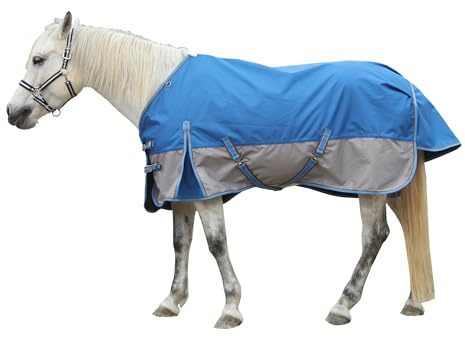 Leberna 1200D Pferdedecke Regendecke, leicht, wasserdicht, atmungsaktiv, ohne Füllung, Blaugrau, 1,8 m