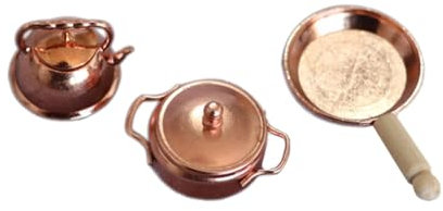 Garneck 3pièces Mini Ornement Bouilloire Décorative Miniature Ustensiles De Cuisine Artificiels Maison De Fées Miniature Jouets Alimentaires Accessoires