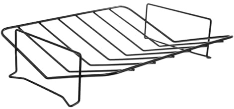 Kisangel Grille de Barbecue en Acier au Carbone pour Poulet et Côtelettes Support de Barbecue Pratique et Solide Accessoire Cuisine Extérieur Étagère Longue Rectangle