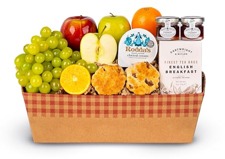 Afternoon Tea & Fruit Hamper - Sweet Treats & Fruits - Elegant Gift for Occasions