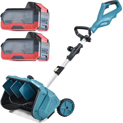 ErShangMao Potente Quitanieves Inalámbrico con Batería De 15 X 4500 Mah,Palado Un 90% Más Rápido Y Conducto Ajustable para Escalones | Pala Quitanieves Eléctrica Sin Escobillas De 1000 W 2batteries