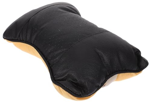 ifundom Ergonomisches Auto Nackenkissen Pu leder Kopfstütze Nackenstützkissen für Jahreszeiten Komfortables Car Headrest Pillow in Schwarz für Entspanntes Fahren