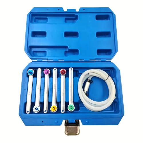 Mautopily 7Pcs Brake Bleeder Wrench Spanner Kit Check Valve Hose