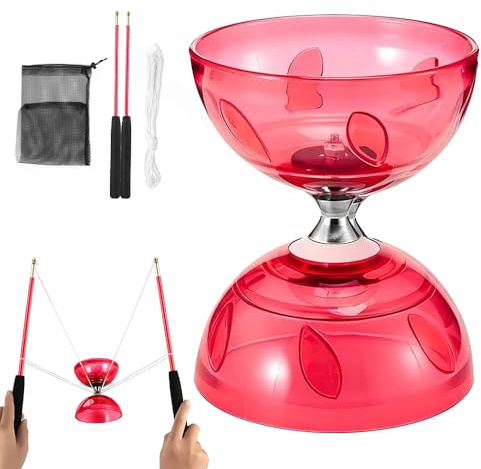 Hojalis Diabolo con Cuscinetti A Sfera, Carousel Diabolo Set, Jumbo Cuscinetto Diabolos Set, Diabolo LED con Cuscinetto A Sfera, Diablo Giocoleria, per Bambini E Adulti, Principianti E Professionisti