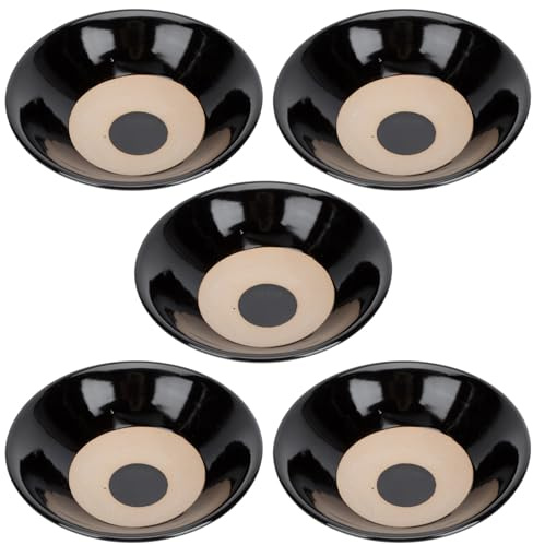 Toyvian 5 Cuencos de Barro Estilo Vintage para Comida y Sopa, Cuencos Prácticos de Cerámica, Capacidad 3 Liang, Color Negro, Ideales para Restaurante, Hogar y Condimentos