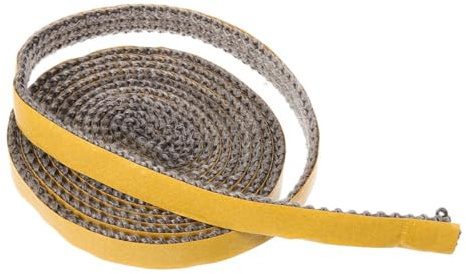 Angoily Junta Autoadhesiva para Estufa de Leña y Chimenea, Cinta Plana Resistente al Fuego 3mm X 10mm X 4m, Sello Térmico para Puerta de Horno, Inserto de Fibra de Vidrio para Alta