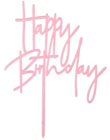 2 Pcs Happy Birthday Cake Toppers Pink Happy Birthday Cake Decorations | Cake Toppers for Women's Birthdays Decorations Party Birthdays Cakes Supplies for Celebrating Anniversary Party