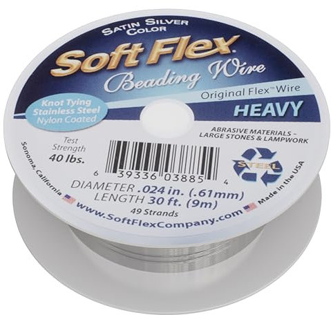 Soft Flex 49 Strand Beading Wire - Heavy 0.24 Diameter - 30 Feet Nylon Design Wire