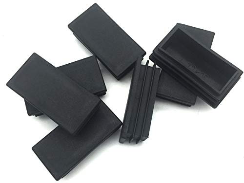 COMOK Rechteckige Abdeckkappen, Rohrabdeckungseinsatz, 60 mm x 30 mm, rechteckige Rohreinsätze, Gewindeendkappen, Schutz, 8 Stück